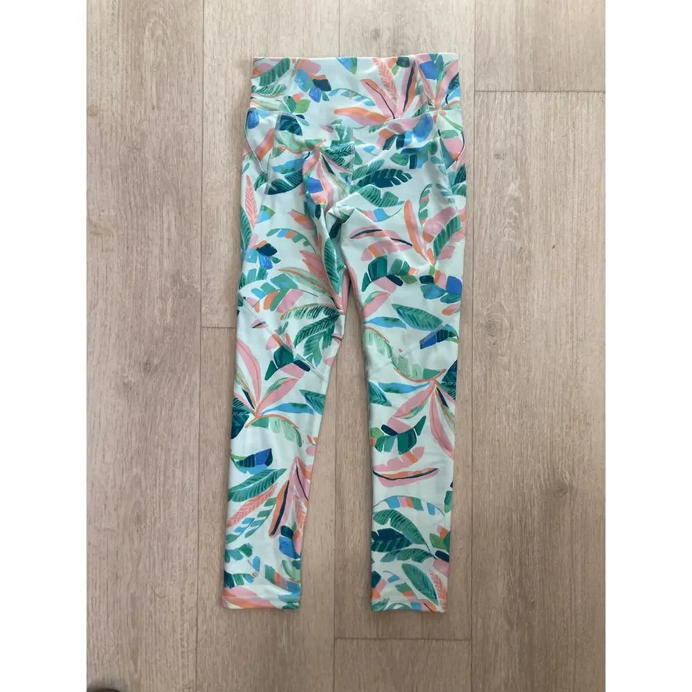 Old Navy Tropical Print Girls Leggings, Size L
